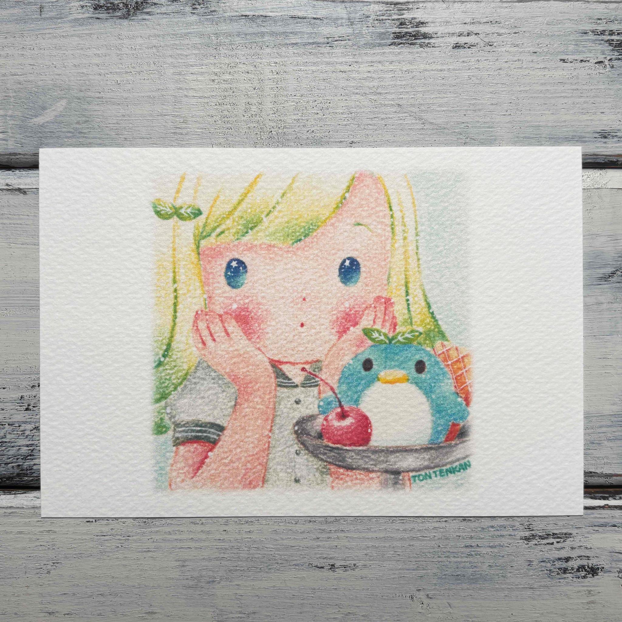 ペンギンアイスと出会っちゃった! ポストカードno.340 | 1枚目