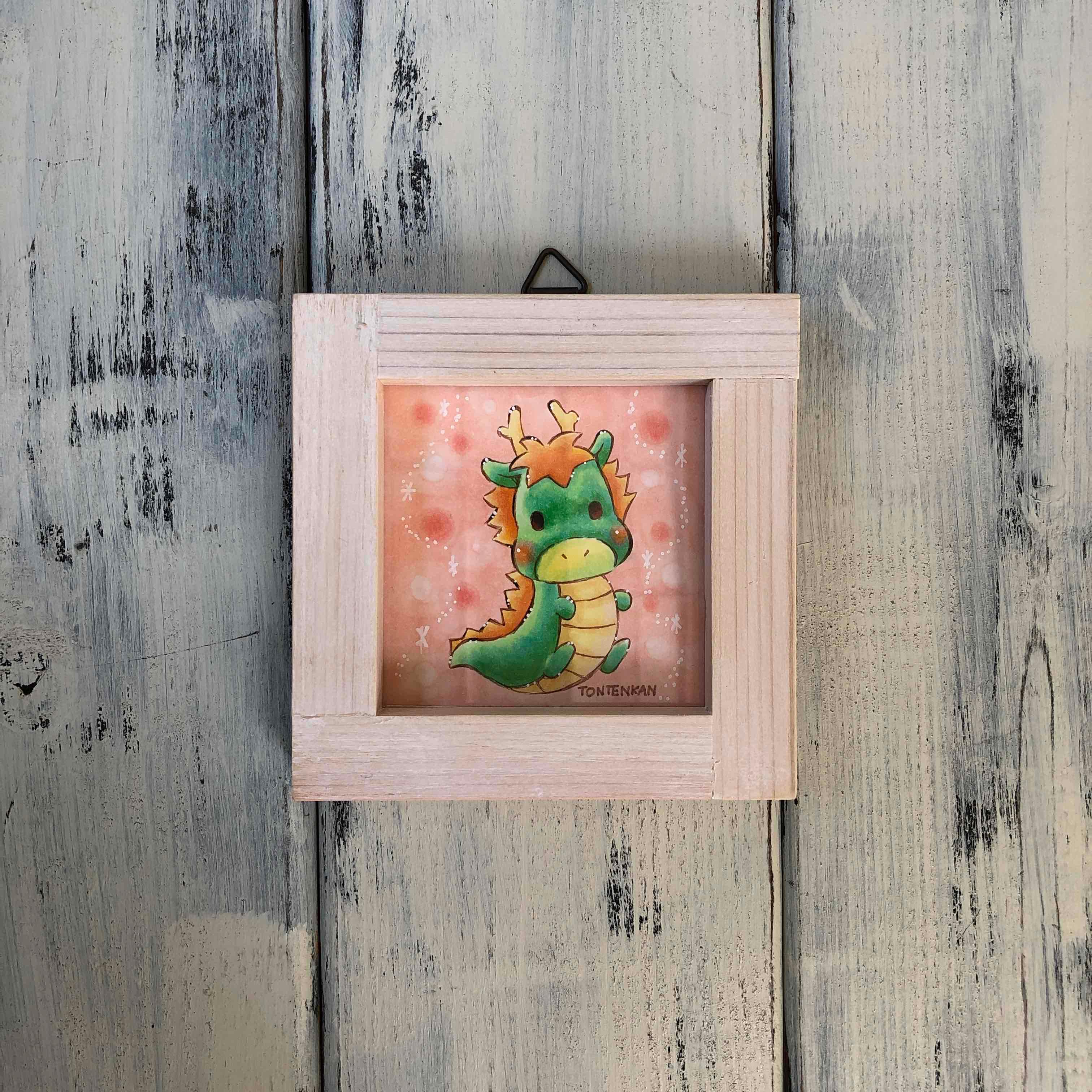 【手作り額付き原画】カラフル十二支たつ no.10029