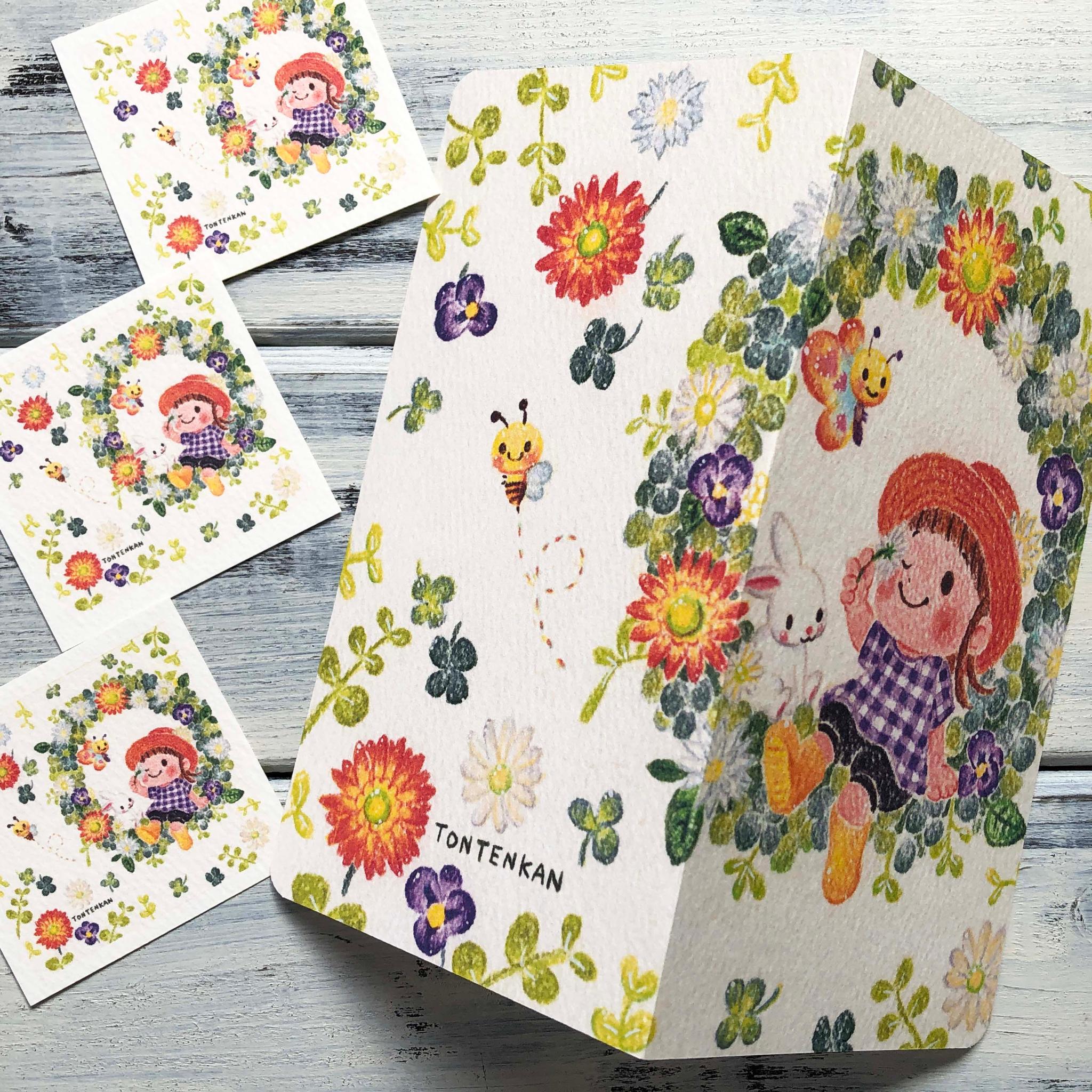 花色ガーデンリース 2つ折カードno.1241枚目の画像