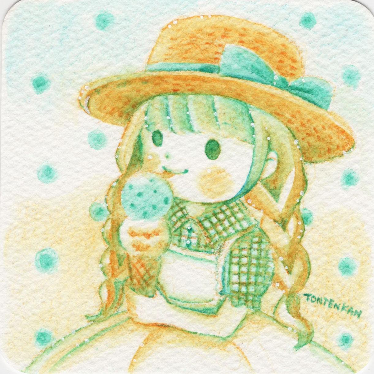【夏の期間限定🌻】てのひらペーパー原画【H】1枚目の画像